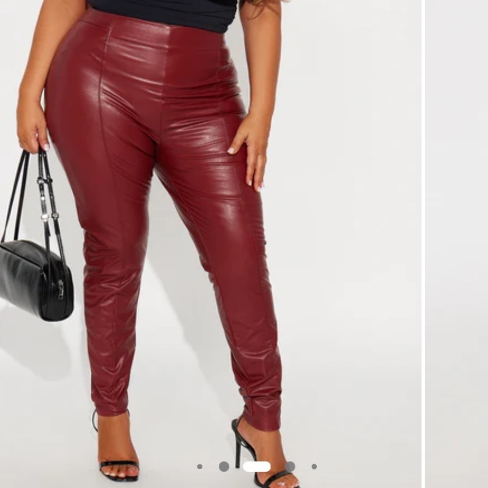 NWT Ginasy Red Faux Leather Leggings for Women High Waisted Sz 4x Women - Picture 2 of 5
